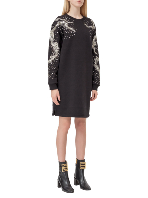 Givenchy Embroidered Crewneck Midi Dress