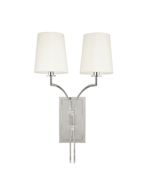 Glenford 2 Light Wall Sconce Polished Nickel