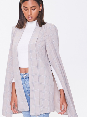 Plaid Cape Blazer