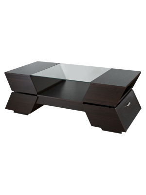 Kayce Modern Geometric Inspired Coffee Table Espresso - Iohomes