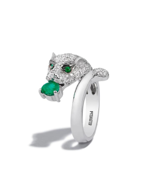 Effy Signature 14k White Gold Diamond And Emerald Ring, 1.16 Tcw