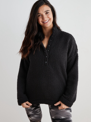 Aerie Cloud Sherpa Snap Oversized Pullover