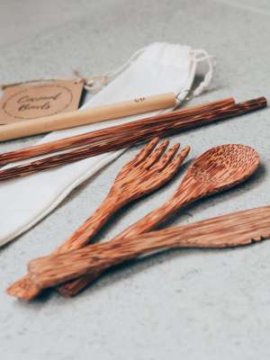 Wooden Coconut Cutlery Set