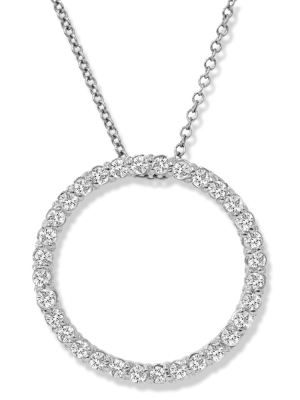 Pompeii3 14k White Gold 1/2ct Circle Of Life Diamond Pendant Necklace