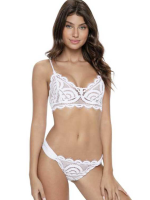 Pq Swim Water Lily Sweetheart Lace Bralette In White