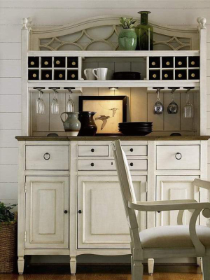 Alchemy Living Estate Home Buffet With Bar Hutch - White