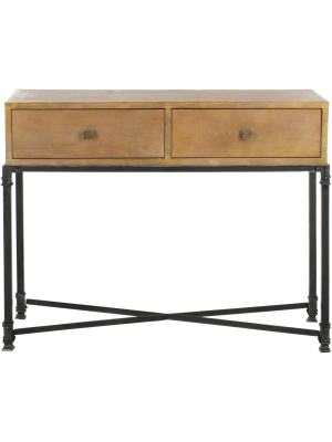 Julian 2 Drawer Console Table - Natural - Safavieh.