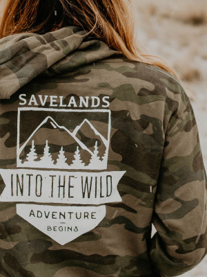 Into The Wild Badge (back Print) Hoodie