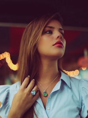 Pear Cut Emerald Pendant