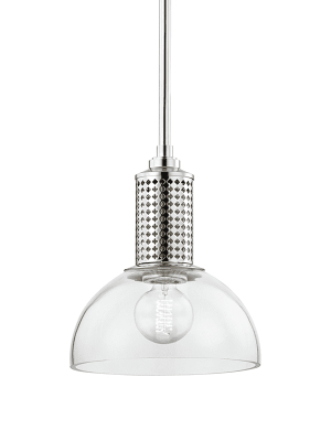 Halcyon 1 Light Pendant Polished Nickel