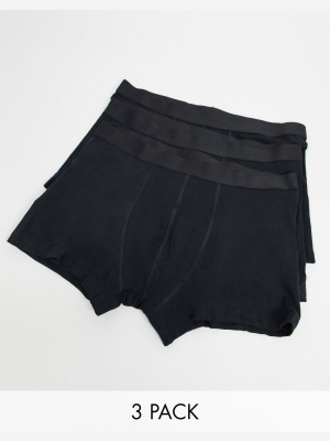 New Look Trunks In Black 3 Pack