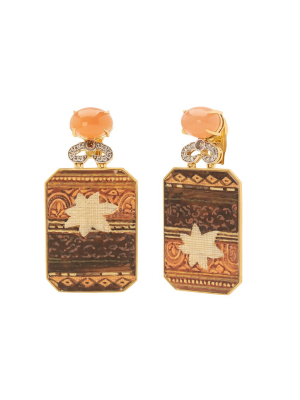 Obi Hand Painted Star Drop Earrings