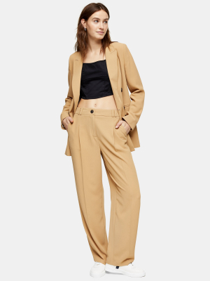 Camel Twill Suit Peg Pants