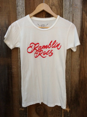 Ramblin Rose Womens Tee Wht/red