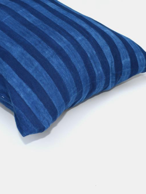 Indigo Thin Stripe Pillow, Lumbar