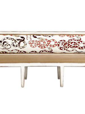 Swedish Neoclassical Style Bench In Pierre Frey And Loro Piana Linens