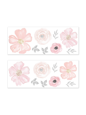 Watercolor Floral Lg Wall Stickers Pink - Sweet Jojo Designs