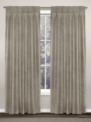 Ghent Metrosuede Inverted Pleat Button Top Curtain Panel Pair - Exclusive Home