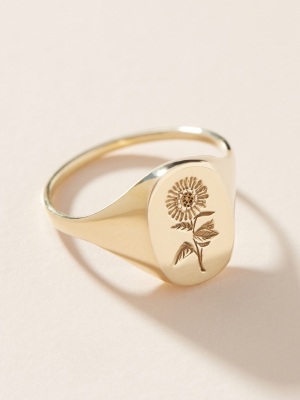 Claus Sunflower Signet Ring