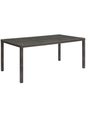 Iris 70" Outdoor Patio Wicker Rattan Dining Table