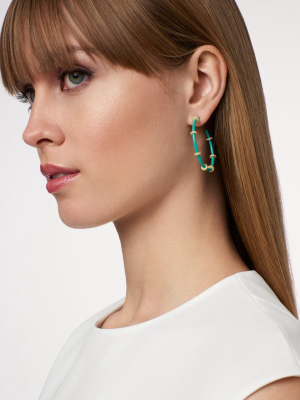 Harmony Turquoise Enamel Hoop Earring