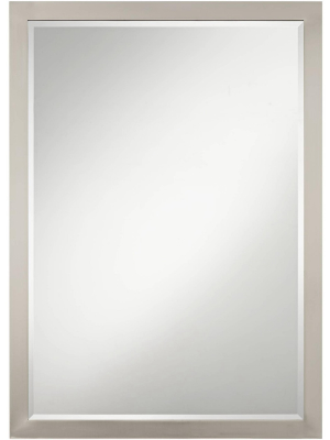 Possini Euro Design Possini Euro Metzeo 26" X 36" Brushed Nickel Mirror