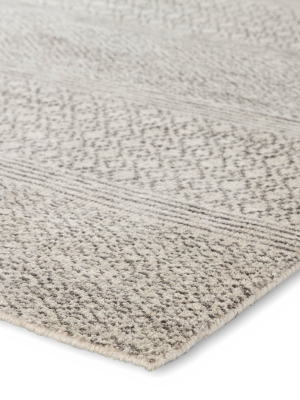 Neema Hand-knotted Geometric Ivory & Dark Gray Area Rug