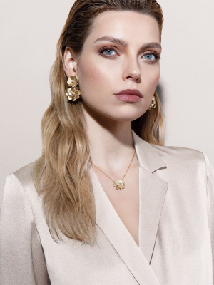 Marco Bicego® Petali Collection 18k Yellow Gold And Diamond Double Flower Drop Earrings