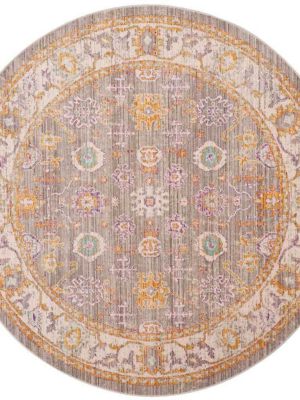 Windsor Gray/cream Round Rug