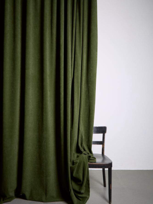 Matt Velvet Curtain Col. Green - Dim-out - Extra Wide