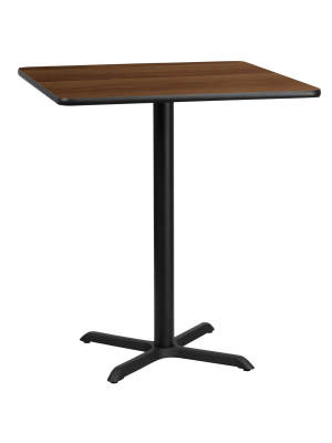 Flash Furniture 36'' Square Laminate Table Top With 30'' X 30'' Bar Height Table Base