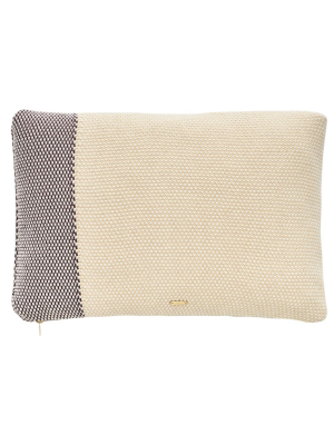 Koke Cushion In Yellow / Aubergine