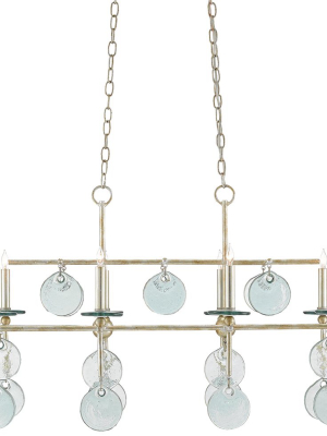 Sethos Rectangular Chandelier In Silver Granello