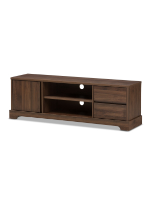 Burnwood Modern And Contemporary Walnut Finished Wood Tv Stand Brown - Baxton Studio