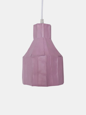 Petal Pink Cylinder Paper Clay Pendant