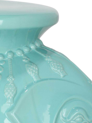 Elephant Garden Stool Robins Egg Blue