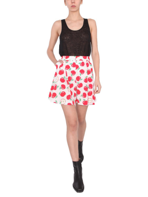 Boutique Moschino Apple Printed High-waisted Shorts