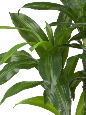 3.5ft Artificial Dracaena Silk Plant In Pot - Nearly Natural