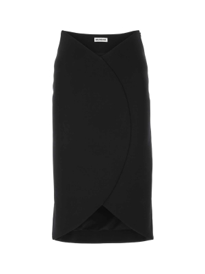 Balenciaga Wrap Midi Pencil Skirt