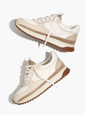 Kickoff Trainer Sneakers In Neutral Colorblock Leather