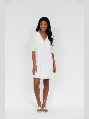 White Puff Sleeve Dress