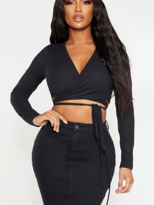 Shape Black Disco Bodycon Skirt