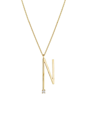 Type Letter "n" Pendant Necklace