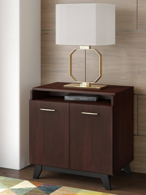 Centura Small Storage Cabinet With Doors Century Walnut - Kathy Ireland Office