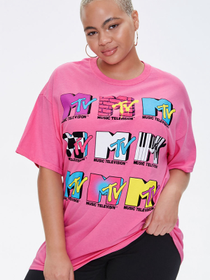 Plus Size Mtv Graphic Tee