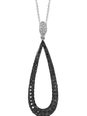 Effy 14k White Gold Black And White Diamond Pendant, 0.92 Tcw