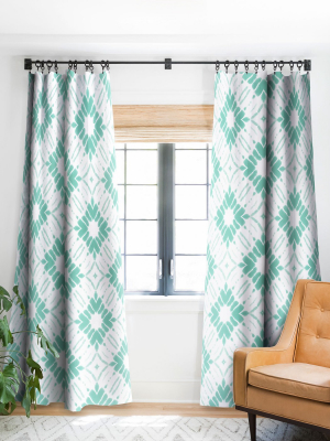 Jacqueline Maldonado Watercolor Shibori Sea Salt Single Panel Blackout Window Curtain By Deny Designs.