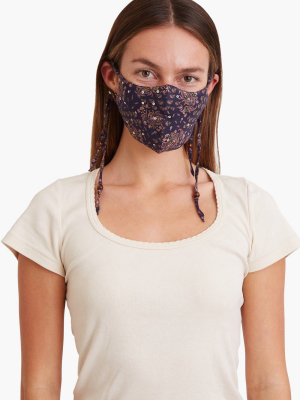 Indigo Paisley Face Mask