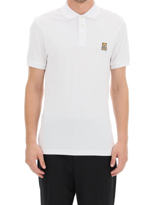 Moschino Teddy Logo Patched Slim-fit Polo Shirt