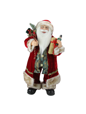 Northlight 24" Red And White Old World Style Standing Santa Claus Christmas Figure